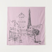Cafe Paris Tapijt Wandkleed (Voorkant)