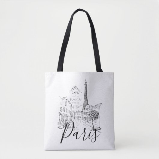 Cafe Paris Tote Bag (Voorkant)