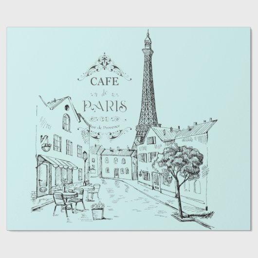 Cafe Paris — Verpakkingspapier Cadeaupapier (Vlak)