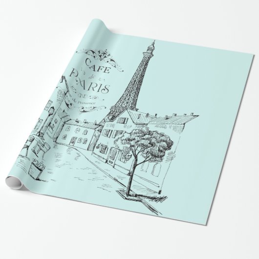 Cafe Paris — Verpakkingspapier Cadeaupapier (Uitgerold)