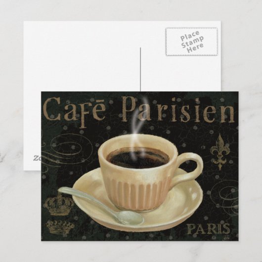 Cafe Parisien Briefkaart (Voorkant / Achterkant)