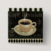 Cafe Parisien Vierkante Button 5,1 Cm (Voorkant)