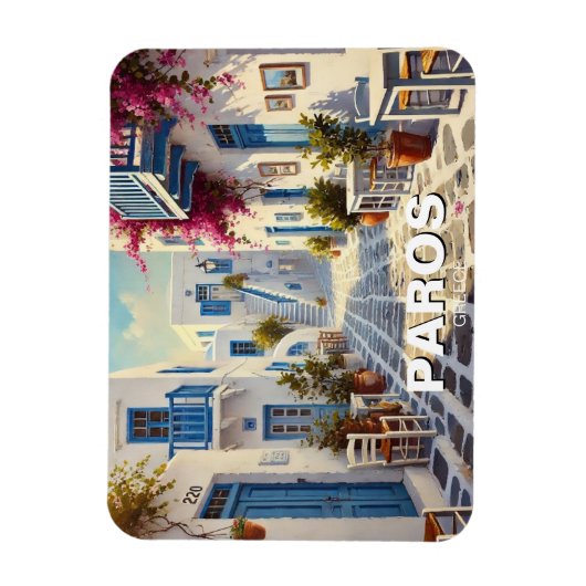 Cafe Paros Griekenland Eilanden Reizen Magneet (Verticaal)