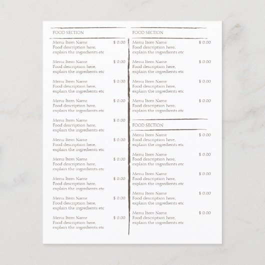 Café Patisserie Bakkerij Zakelijk Afhalen Menu (Achterkant)