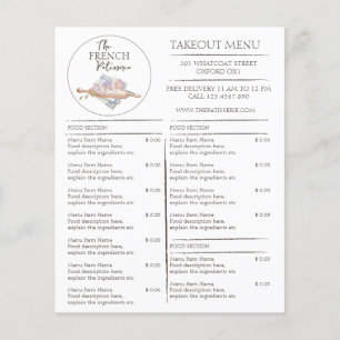 Café Patisserie Bakkerij Zakelijk Afhalen Menu