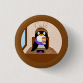 Cafe Penguin Ronde Button 3,2 Cm (Voorkant)