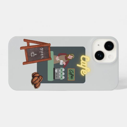 Cafe phone case iPhone hoesje (Achterkant horizontaal)