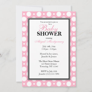 Cafe Pink Assorted Polka Dots Baby shower Kaart