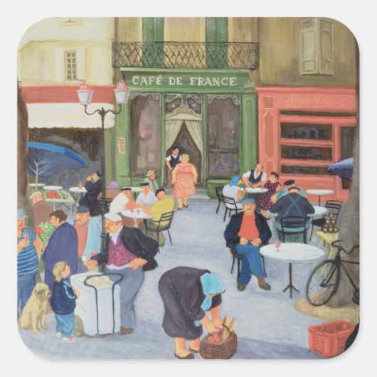 Cafe Provence Vierkante Sticker (Voorkant)