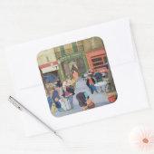 Cafe Provence Vierkante Sticker (Envelop)
