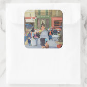 Cafe Provence Vierkante Sticker (Tas)