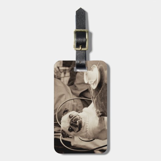 Cafe Pug Bagagelabel (Voorkant verticaal)