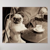 Cafe Pug Poster (Voorkant)
