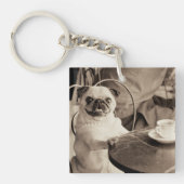 Cafe Pug Sleutelhanger (Voorkant)