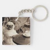 Cafe Pug Sleutelhanger (Achterkant)