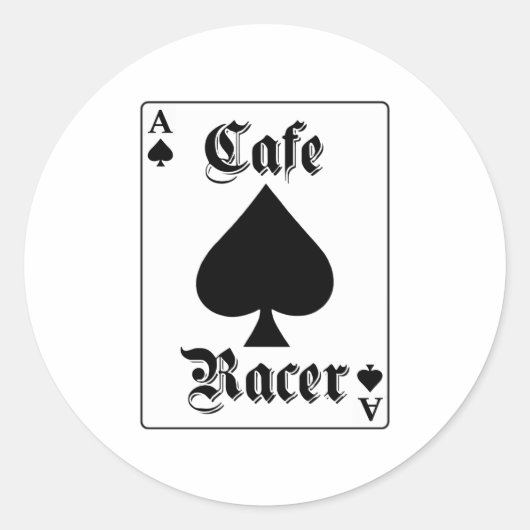 Cafe Racer Ace of Spades Ronde Sticker (Voorkant)
