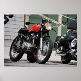 Cafe Racer Brat Motorcycle uit de jaren 70 Poster