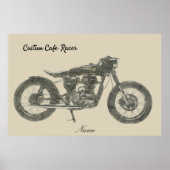  Cafe Racer Motorcycle in Print geïllustreerd (Voorkant)