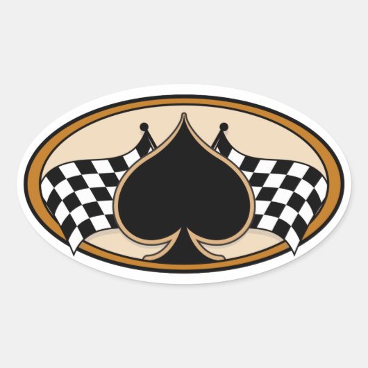 Cafe Racer / Motorfiets Ovale Sticker (Voorkant)