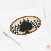 Cafe Racer / Motorfiets Ovale Sticker (Envelop)