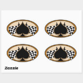 Cafe Racer / Motorfiets Ovale Sticker (Vel)