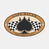 Cafe Racer / Motorfiets Ovale Sticker (Voorkant)