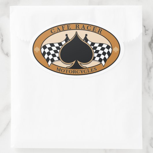 Cafe Racer / Motorfiets Ovale Sticker (Tas)