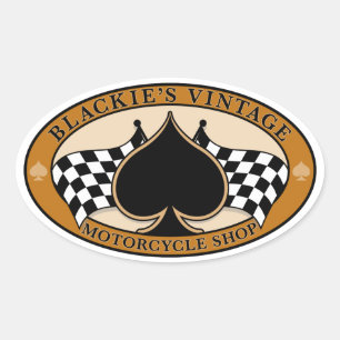 Cafe Racer / Motorfiets Ovale Sticker