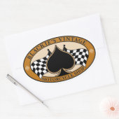 Cafe Racer / Motorfiets Ovale Sticker (Envelop)