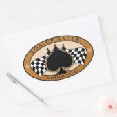 Cafe Racer / Motorfiets Ovale Sticker (Envelop)