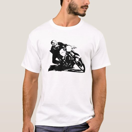 Cafe Racer-motorfiets T-shirt (Voorkant)