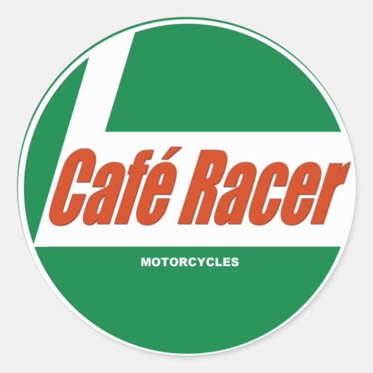 Café Racer Motorfietsen Ronde Sticker (Voorkant)