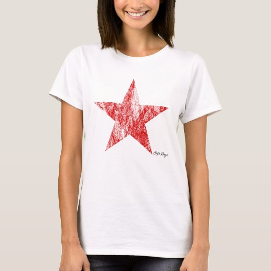 Cafe Racer Red Star  gestileerd T-shirt (Voorkant)