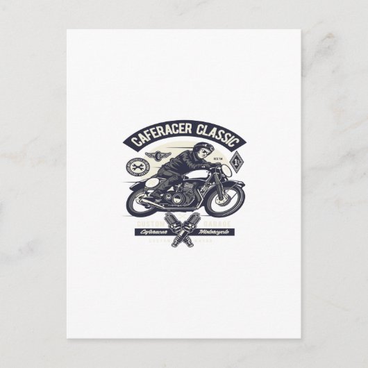 Cafe Racer Rider Classic Briefkaart (Voorkant)