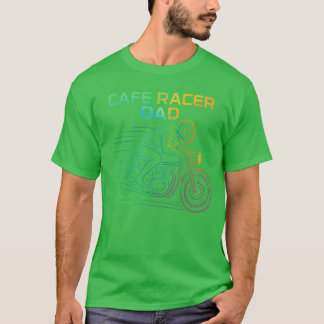Cafe Racer Vader Vintage Motorfiets Lijn Kunst Bik T-shirt