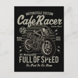 Cafe Racer Work Hard Race Fast Go of Go Home Briefkaart
