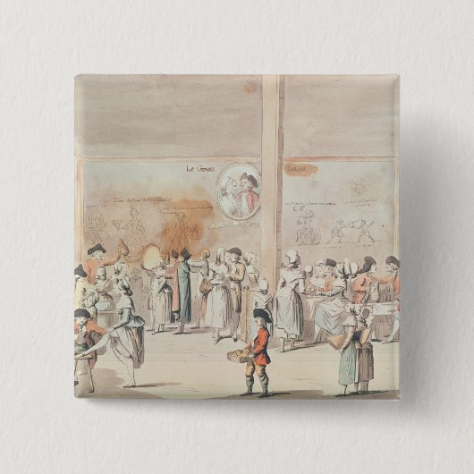 Cafe Ramponneau Vierkante Button 5,1 Cm (Voorkant)