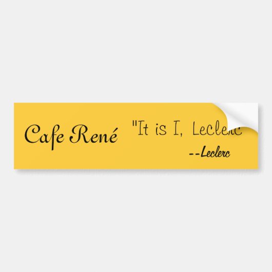 Cafe René Bumpersticker (Voorkant)