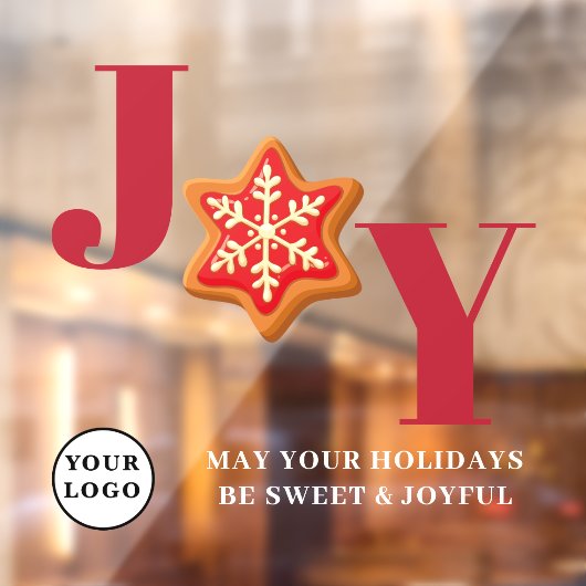 Cafe Restaurant Bakery Red JOY Window Cling Raamsticker (Vel 2)