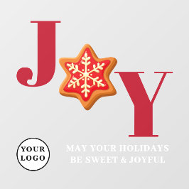 Cafe Restaurant Bakery Red JOY Window Cling Raamsticker