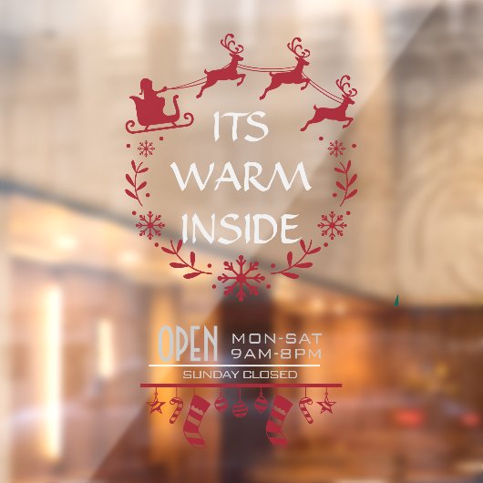 Cafe Restaurant Kerstmis op maat raamfolie Raamsticker (Vel 2)