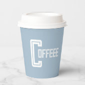 Cafe Restaurant Neem weg Blue Coffee Script Papieren Bekers (Voorkant)