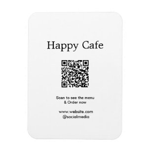 Café restaurant scan om menu te zien bestellen QR  Magneet