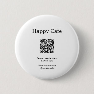 Café restaurant scan om menu te zien bestellen QR  Ronde Button 5,7 Cm