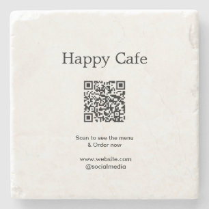 Café restaurant scan om menu te zien bestellen QR Stenen Onderzetter
