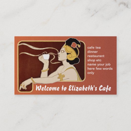 café restaurant thee visitekaartje (Voorkant)