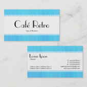Café Retro (gescand) - Blauw gekleurde textuur Visitekaartje (Voorkant / Achterkant)