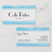 Café Retro (gescand) - Golfblauw Visitekaartje (Voorkant / Achterkant)