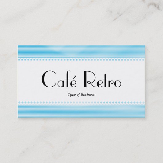 Café Retro (gescand) - Golfblauw Visitekaartje (Voorkant)