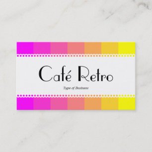 Café Retro (gescand) - magenta-geel Visitekaartje